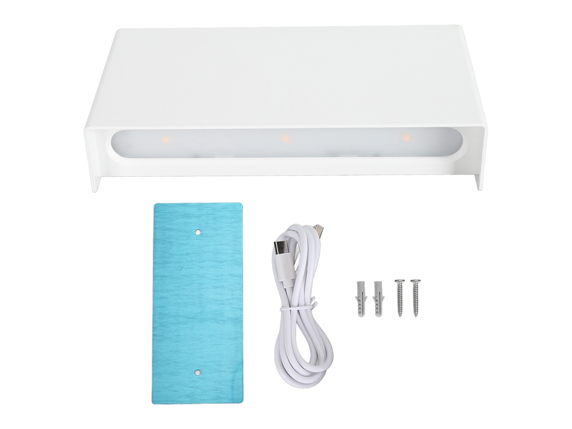 Lámpara de pared LED recargable 2026 con regulador de intensidad continuo y adhesivo magnético, luz ascendente y descendente para sala de estar y pasillo, blanca.