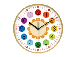 Reloj de aprendizaje infantil, fácil de leer, silencioso, sin tic-tac, decoración para aula/juego Kofihety
