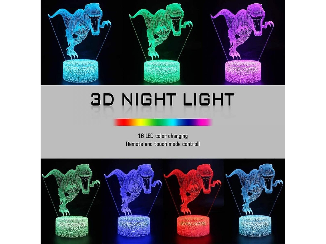 Luz Nocturna LED 3D con Control Remoto, Chilet 7 Colores a Elegir Interruptor Táctil Luz Nocturna Regalo de Cumpleaños, Regalo de Feliz Navidad para Niñas Hombres Niños, (Blanco)