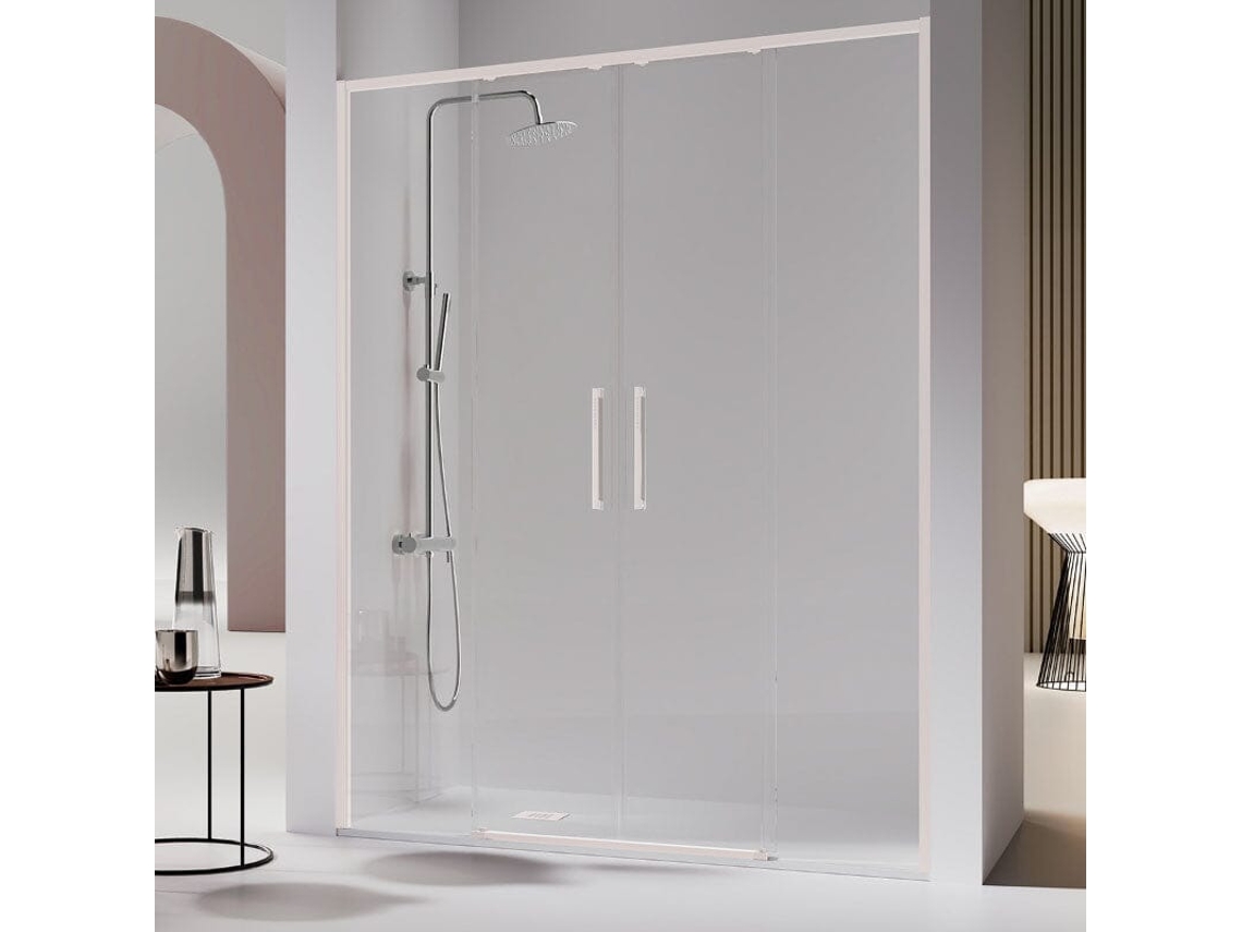 Frontal De Ducha 2 Fijos + 2 Puertas Correderas 150-152.6 Cm Delta 2 Blanco