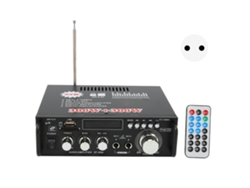 Amplificador de potencia de 300 W con Bluetooth y puerto USB para tarjeta de memoria, control remoto y pantalla LED para sistema estéreo doméstico, enchufe de 220 V.