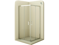 Mampara de Ducha MOMENTS OF GLASS Diana 85x100x190cm | Reversible | Puertas correderas, Ajuste 82,5-84,5x97,5-99,5cm | Perfiles Cromados, Cristal transparente 6mm
