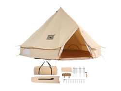 Tienda de lona SucceBuy de 3 m
Tienda de campaña tipo yurta Bell para acampar
Capacidad para hasta 4 personas
Con ventilación de chimenea