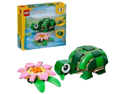 Tortuga en reproducción con flor de nenúfar