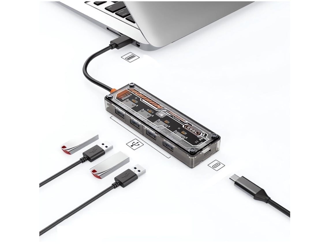 Adaptador Dongle multipuerto Usb C Hub para Macbook Pro 5 en 1 Hdmi con puerto Ethernet Vga Pd 3,0 lector de tarjetas DIGITALLAB
