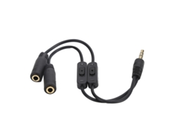 Convertidor de auriculares (3,5 mm a dos hembra, con interruptor)