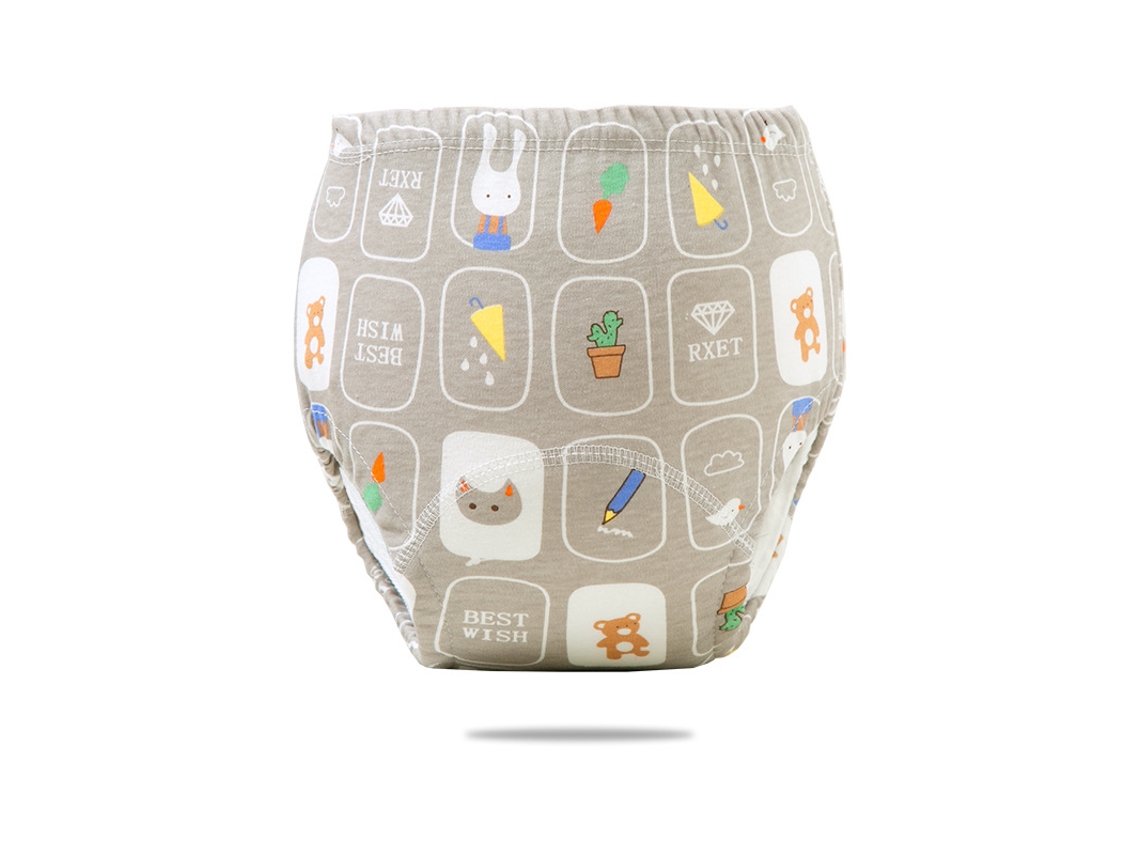 Pañales lavables para bebé, calzoncillos de entrenamiento, talla 90, color gris (apto para bebés menores de 17 kg)