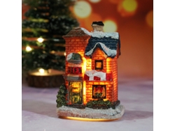 Decoración navideña de resina para casa Yuysan con luces, estilo F
