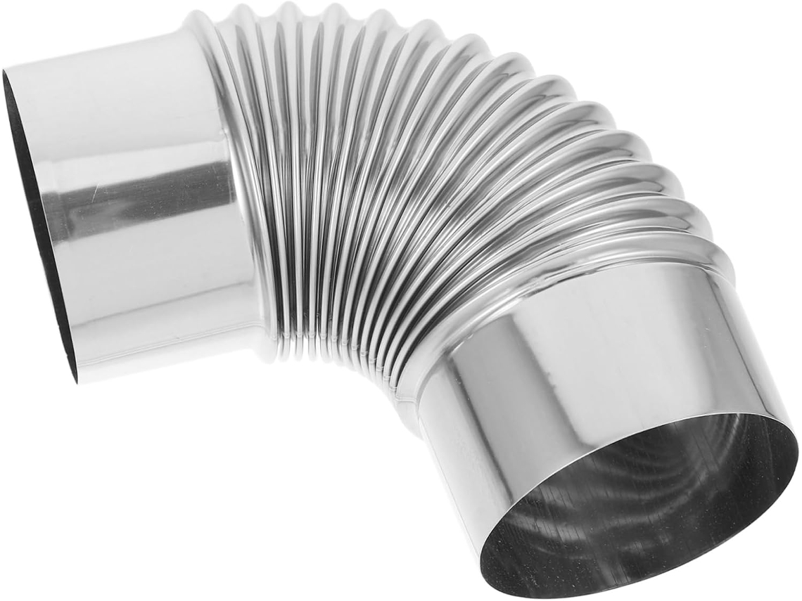 Tubo De Estufa De Acero Inoxidable De 90 Grados Para Ventilación De Humos, Fácil Instalación Mediante Codo Para Chimeneas Cerradas.