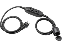 Cable alargador de alimentación 45222, negro, 1,5 m, con interruptor diferencial, como Schwabe (45222)