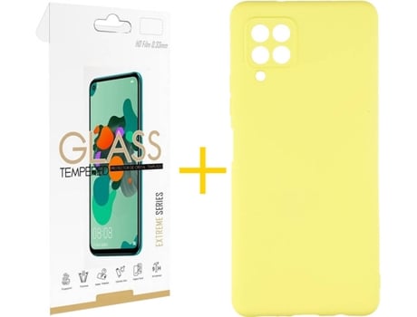Kit Funda + Protector de Pantalla Samsung A12 5G SKYHE 3822 Amarillo