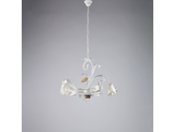Cesto - Araña Shabby De Hierro Lacado Blanco 3 Luces 104 - Ø59 - Bl274-3-bco