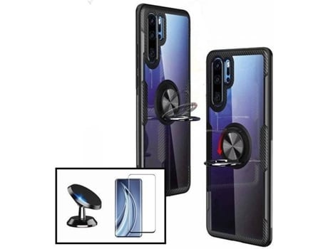 Kit Funda, Soporte y Protector de Cristal Templado Huawei Honor 10 Clear Armor Transparente y Negro