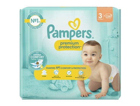 Pañal Premium Protection 29 Talla 3 6-10 kg PAMPERS