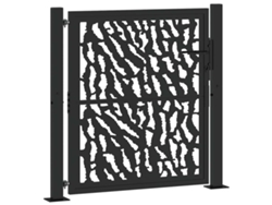 Puerta De Jardín Vidaxl Negro Acero Autopatinable (105 X 105 Cm)