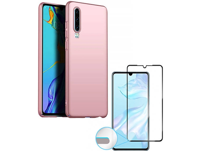 Kit Carcasa y Protector Cristal 5D Huawei P30 SlimShield Rosa