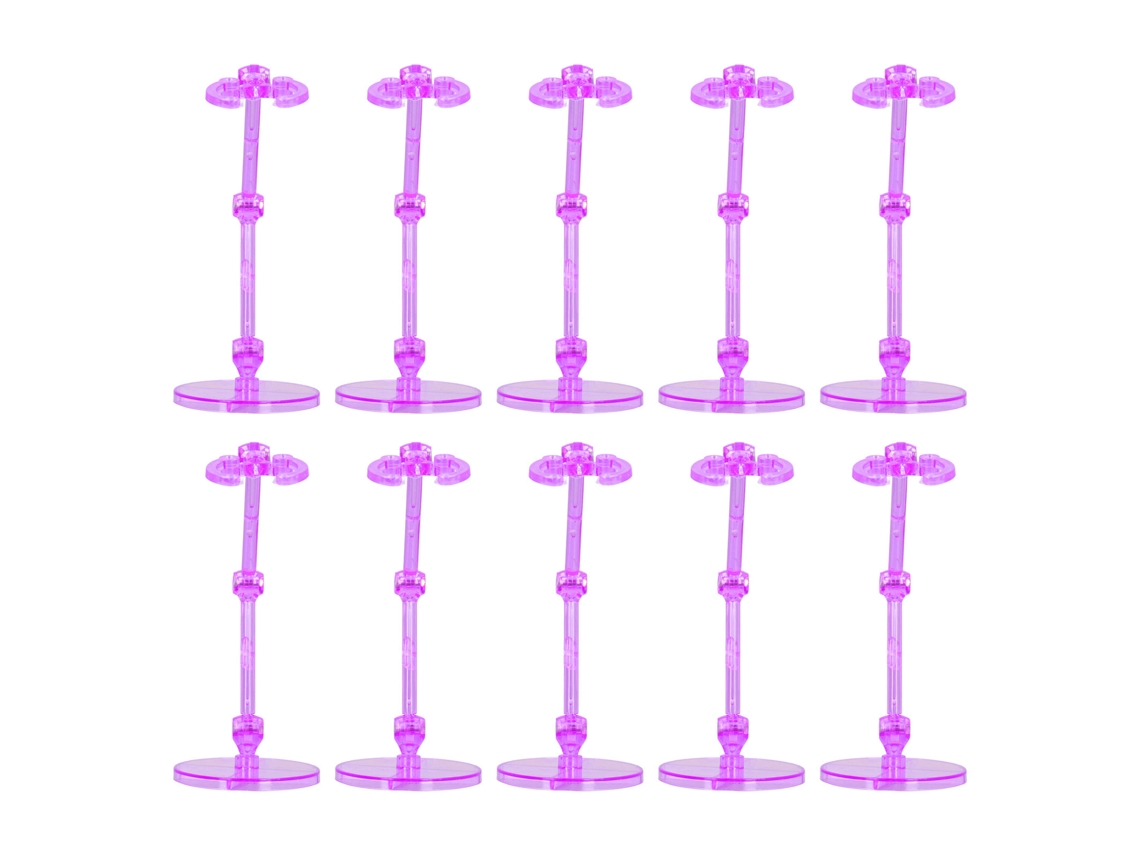 Mali 10 piezas de base de exhibición de plástico translúcido para muñecas de 6 pulgadas, color morado