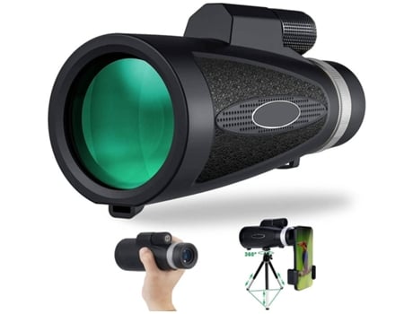 Prismáticos ENKERS Monoculares 12X50 Ipx7 Monocular impermeable de visión nocturna baja con prisma Bak4 Campo de visión de 360 pies / 1000Yd-Negro