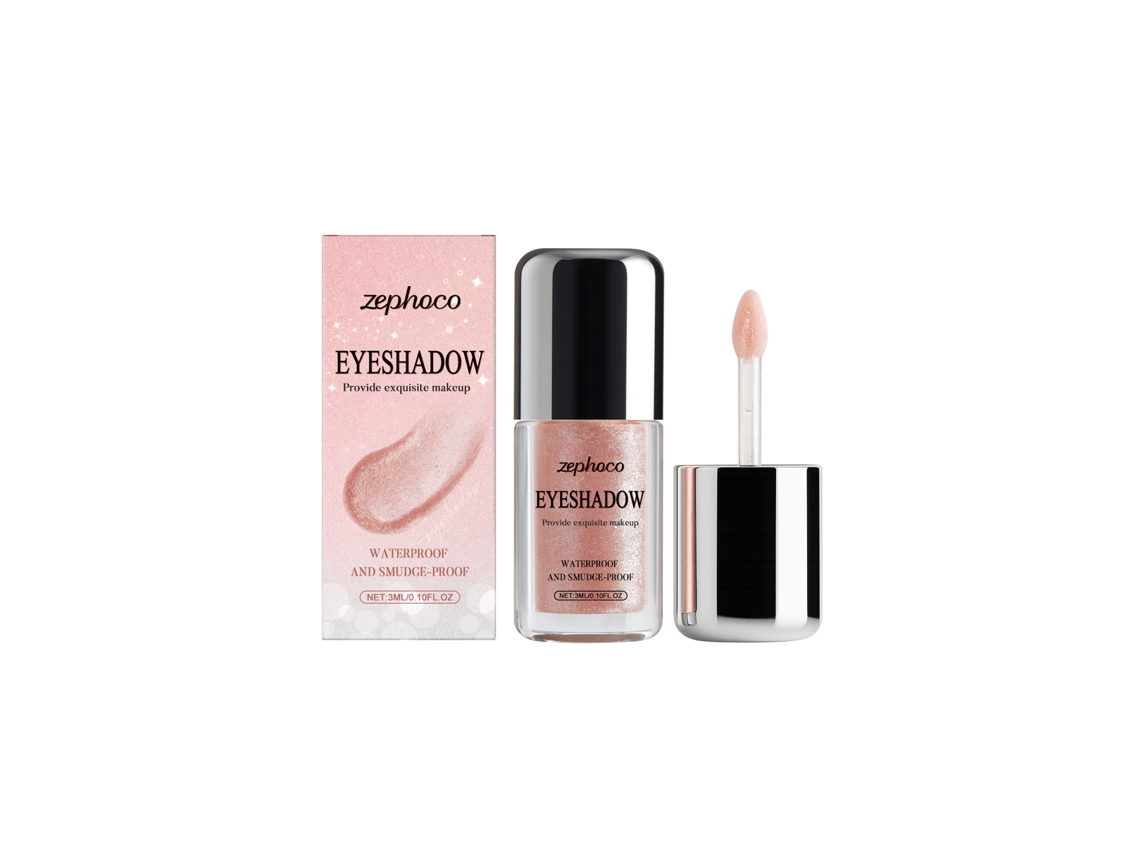 Sombra de ojos líquida rosa nude brillante
