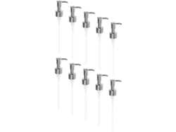 Lote De 10 Piezas De 10 Pompes à Savonnette Recargables 24/410 Argentées, Pompe à Lotion En Plastiq...