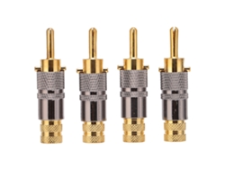 Juego De 4 Conectores Banana Preffair Ba1457, Chapados En Oro De 24 Quilates, Para Cable De Altavoz De 8,7 Mm.