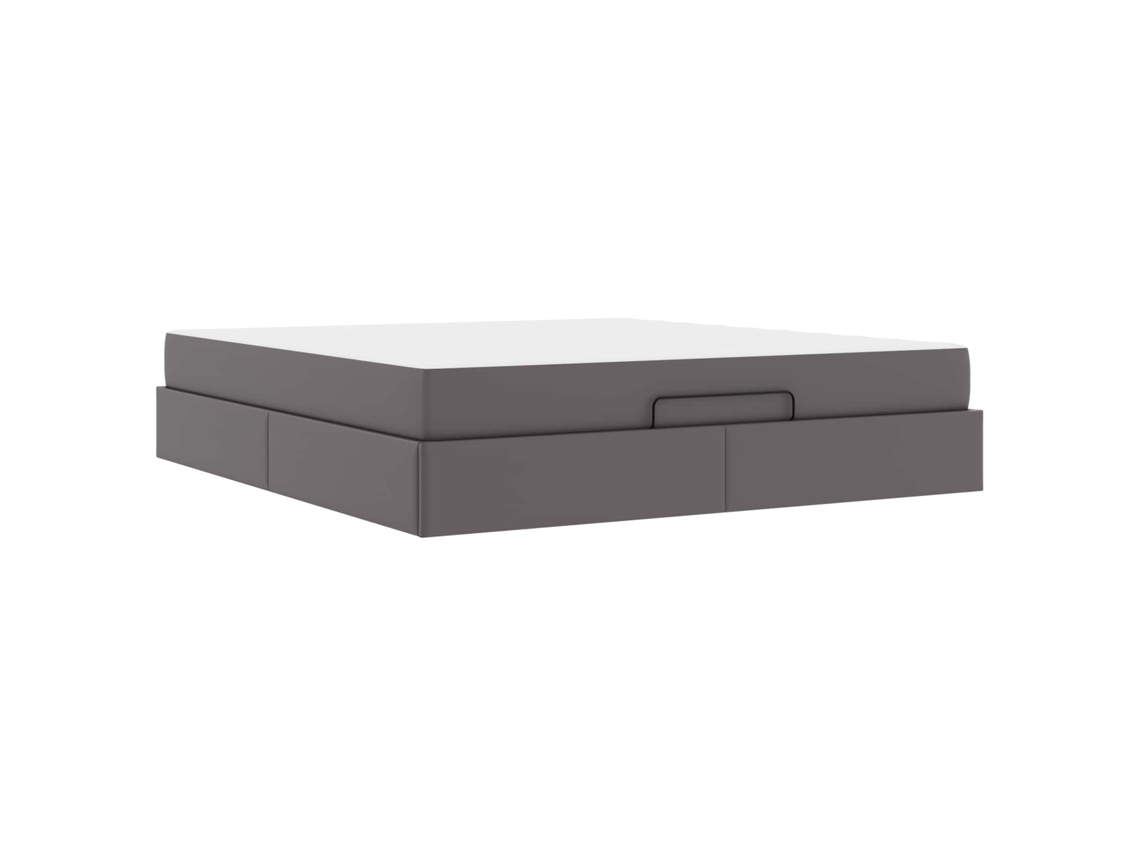 Syfax™ Estructura De Cama Con Colchón Otro 2 Pcs Gris Pvc