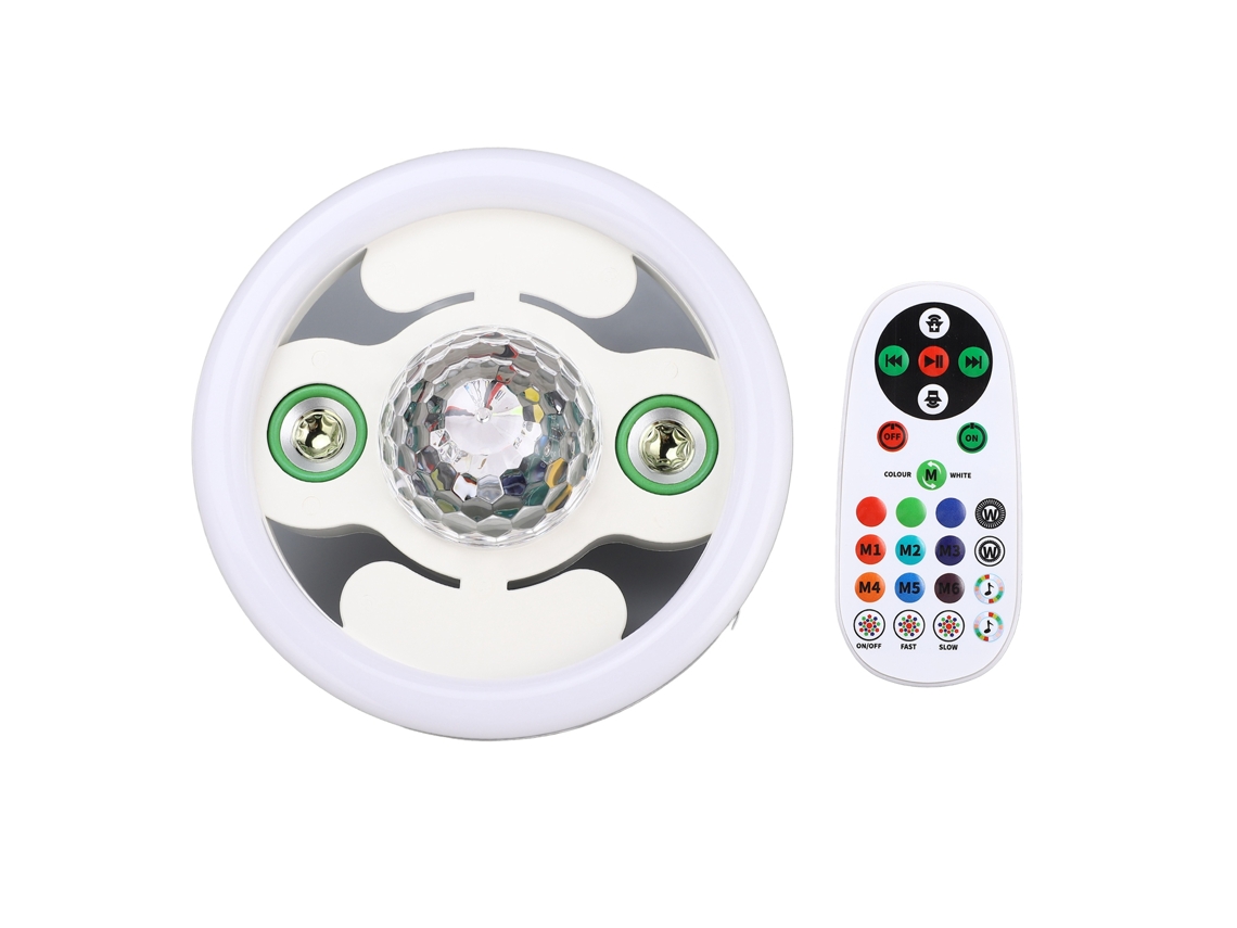 2026-lámpara Led Bluetooth Con Altavoces Dobles 48w E27 Rgb Cambio De Color Con Control Remoto Inalámbrico 86‑265v