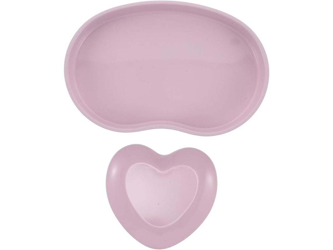 Bandeja Decorativa Joyas Juego 2 Piezas Forma Corazón Anacardo Acero Inoxidable Portátil Fácil Limpiar