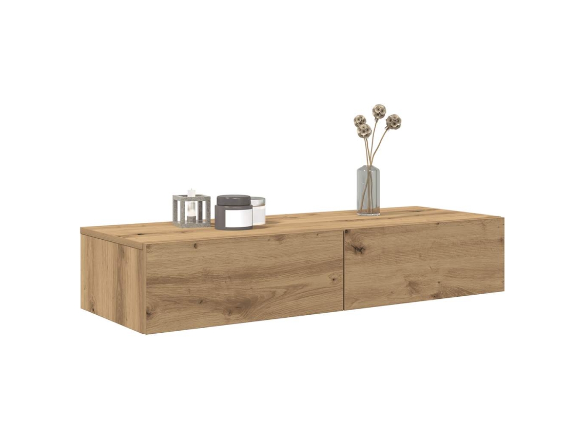 Estante de pared  Estante de pared con cajones 100x36x19 cm derivados de madera Wsd160067 Lovely Home