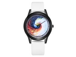 Reloj De Pulsera De Cuarzo Sencillo De Aleación De Pu Para Hombre, Color Blanco.