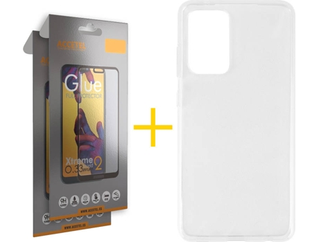 Kit Funda + 2 Protectores de Pantalla Samsung Galaxy A72 4G ACCETEL Full (Transparente)