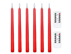 Rebe-6 Velas Cónicas Led Sin Llama Con Luz Cálida Parpadeante Y 2 Control Remoto Para Navidad Acción De Gracias Hogar Boda Decoración