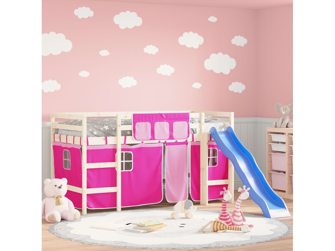 Cortinas Para Cama Alta Poliéster Rosa