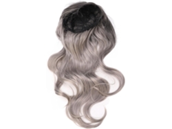 Pelucas Onduladas Para Mujer, 70 Cm De Largo, Peluca Sintética Ondulada, Degradado Negro/gris, Sin Cabello.