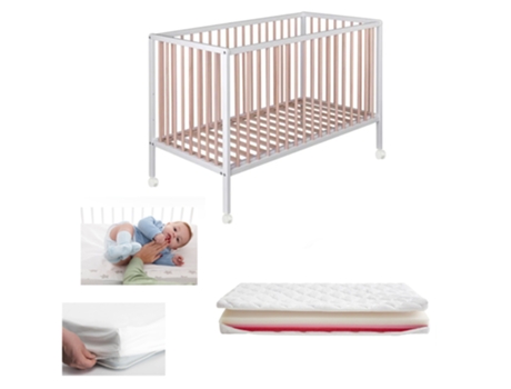Cuna colecho para bebé Laponia con somier de láminas de haya, Colchón Helios, protector colchón y 4 ruedas COOL · DREAMS