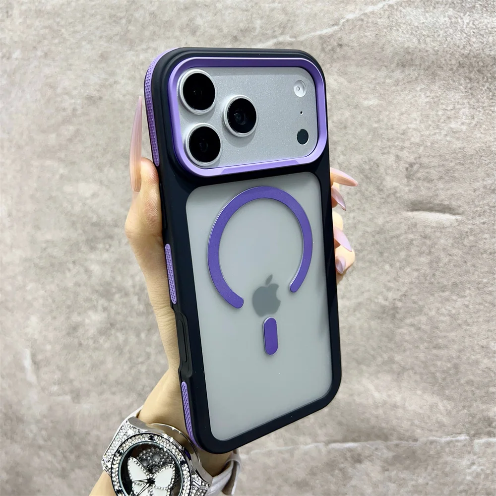 (iphone 11 Pro, Morado) Funda Magnética Mate Para Teléfono, Apta Para Iphone, Carcasa Rígida Semitransparente A Prueba De Golpes.