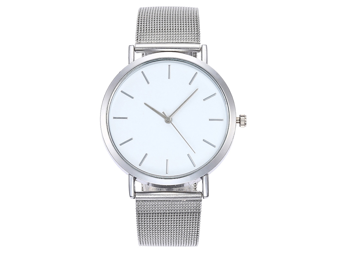 Reloj De Pulsera Unisex De Aleación De Aluminio, Analógico, De Cuarzo Y Diseño Moderno Con Esfera Redonda.