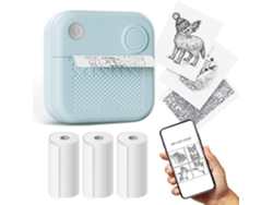 Mini Impresora Térmica Impresora Portátil Bluetooth3 Rollos De Papel-azul Gertiz