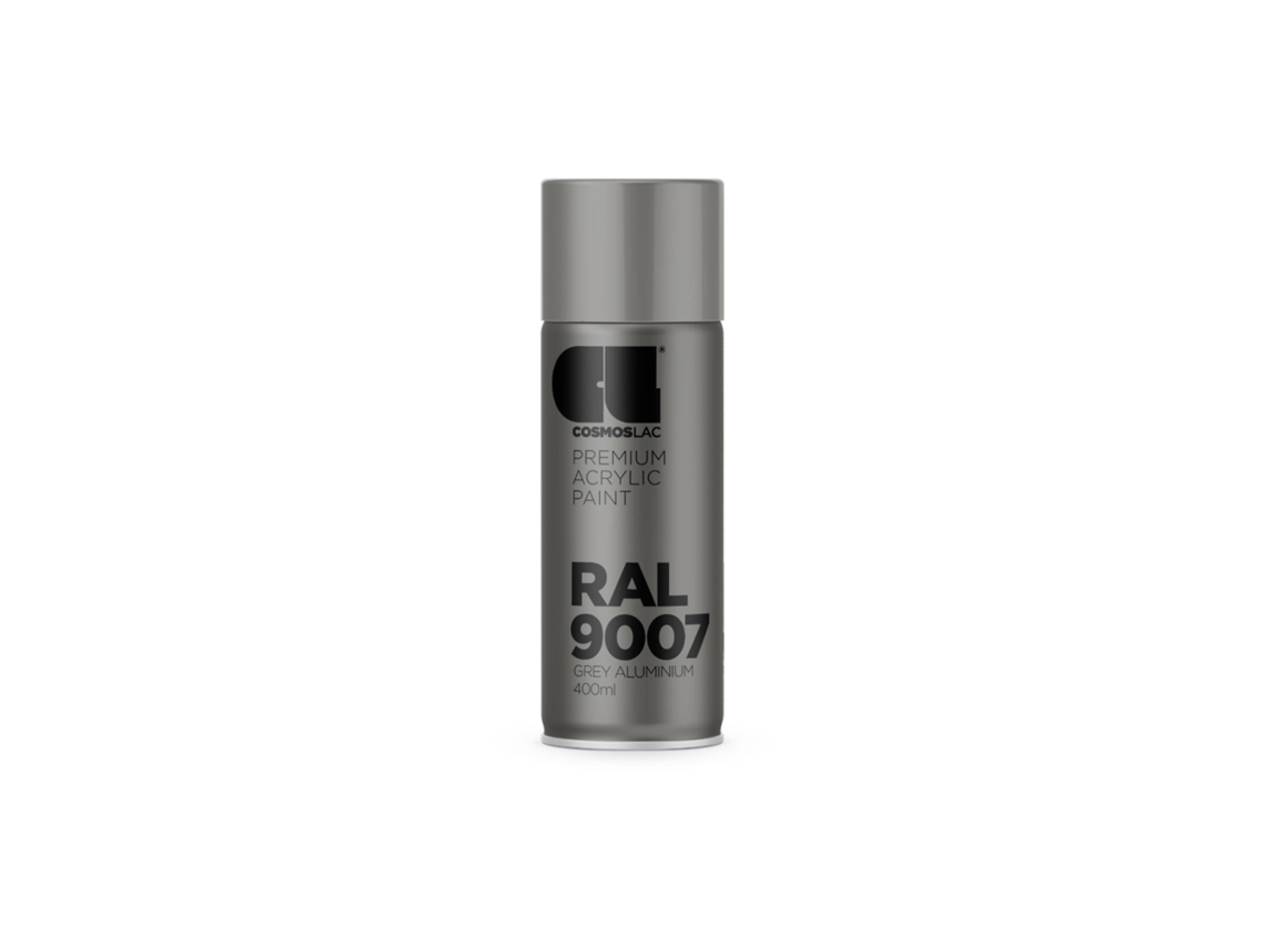 Laca acrílica brillante de alta calidad en aerosol RAL Cosmos Lac 400 ml (RAL 9007 Gris aluminio)