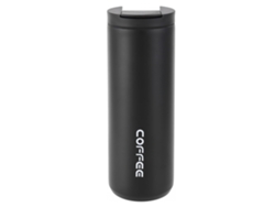 Taza térmica de acero inoxidable para viajes, con tapa hermética, mantiene la temperatura ideal para té o bebidas calientes (negra).