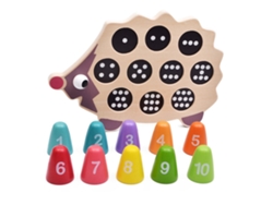 Ats-juguete De Ladrillos De Madera Con Números Y Erizo Para Niños: Juguete Educatsivo Temprano Y Inteligente De Aprendizaje