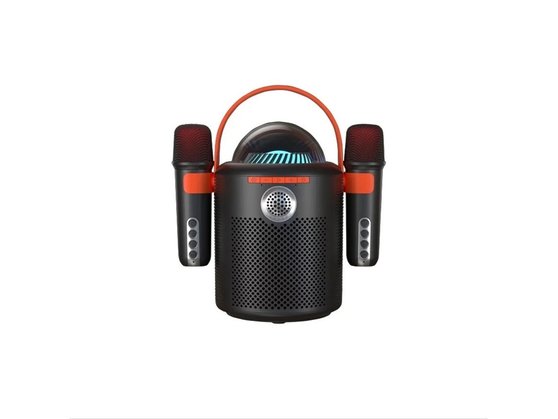 Máquina de karaoke con un solo clic para cancelar el sonido original Altavoz de karaoke Bluetooth portátil con dos micrófonos inalámbricos Efectos Yizhood