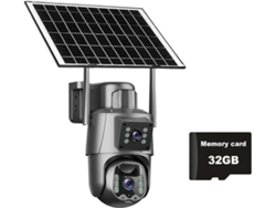 Cámara Solar 4g/wifi, Doble Lente, Pantalla, 6 Mp, 4k, Batería Baja