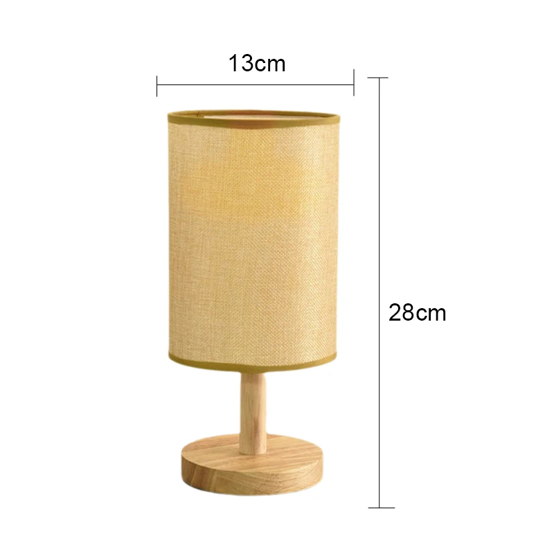 Lámpara de mesa LED (amarilla), brillo ajustable, luz nocturna alimentada por USB, pantalla de tela.
