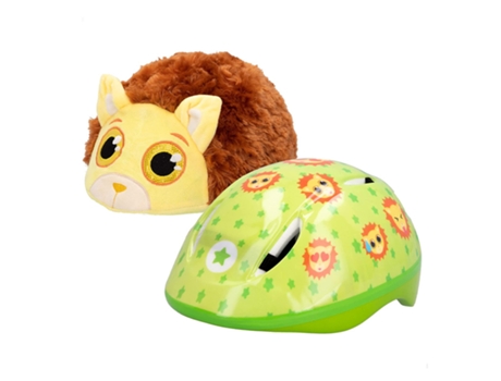 Casco K3YRIDERS infantil con Funda de Peluche de León (Edad Mínima: 3 Años - 20 x 26 x 13 cm)