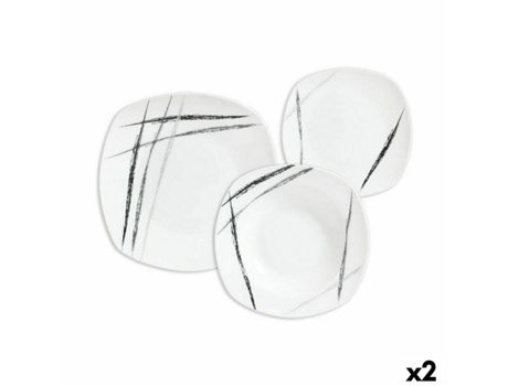 Vajilla INDE Scratch (Porcelana - 18 Piezas - Cuadrado)