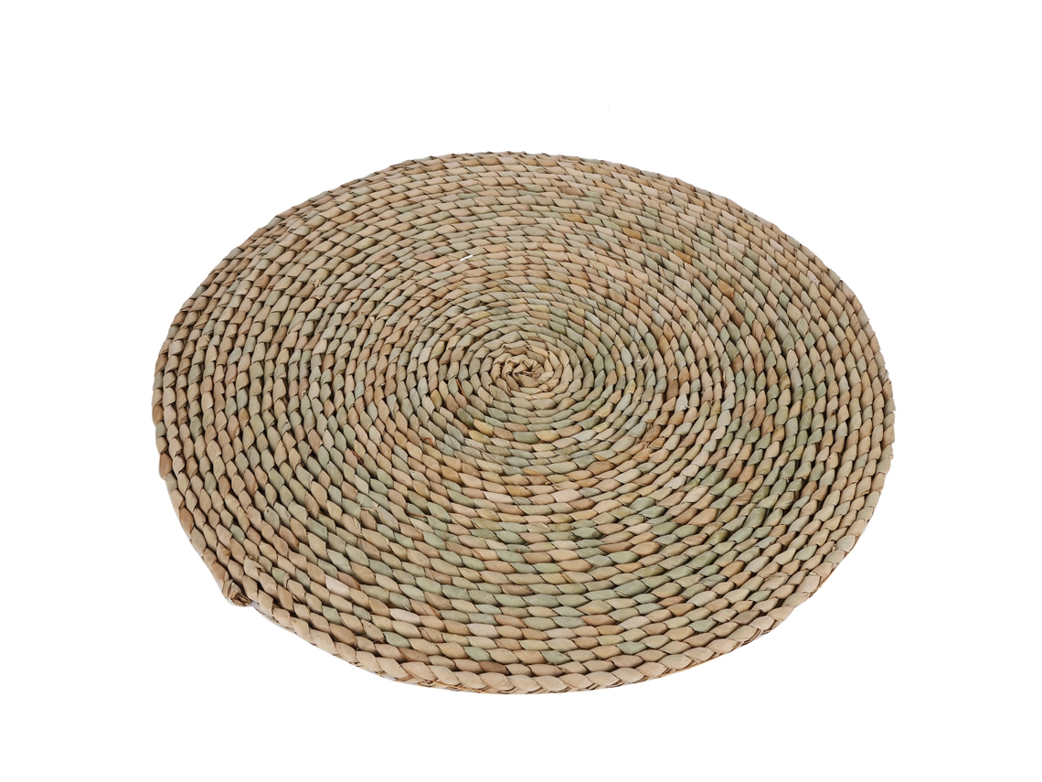 2 cojines redondos de tatami, estilo rústico, para decoración.