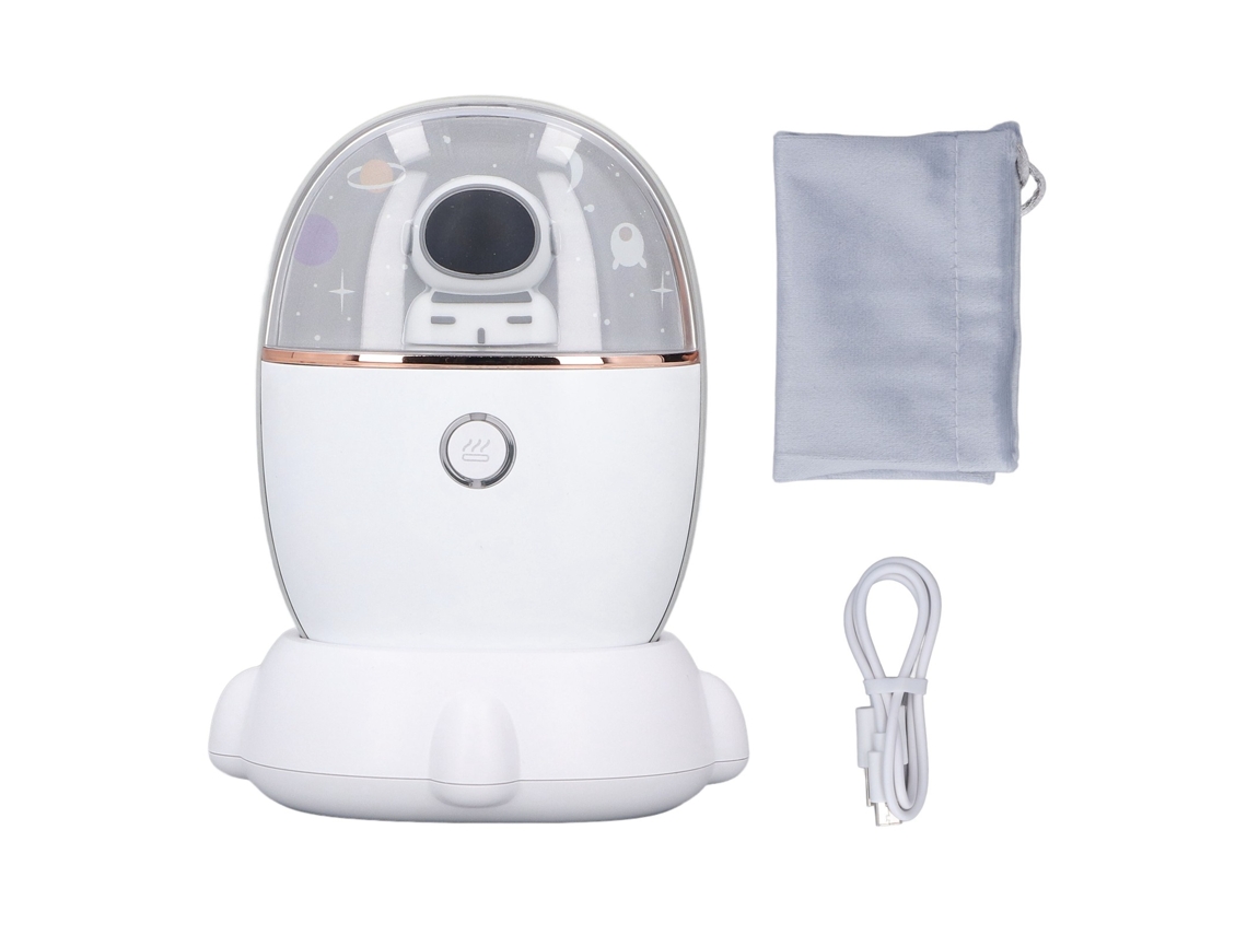 Calentador De Manos Portátil Recargable Por Usb Con 2 Niveles De Temperatura Y Luz Nocturna - Blanco