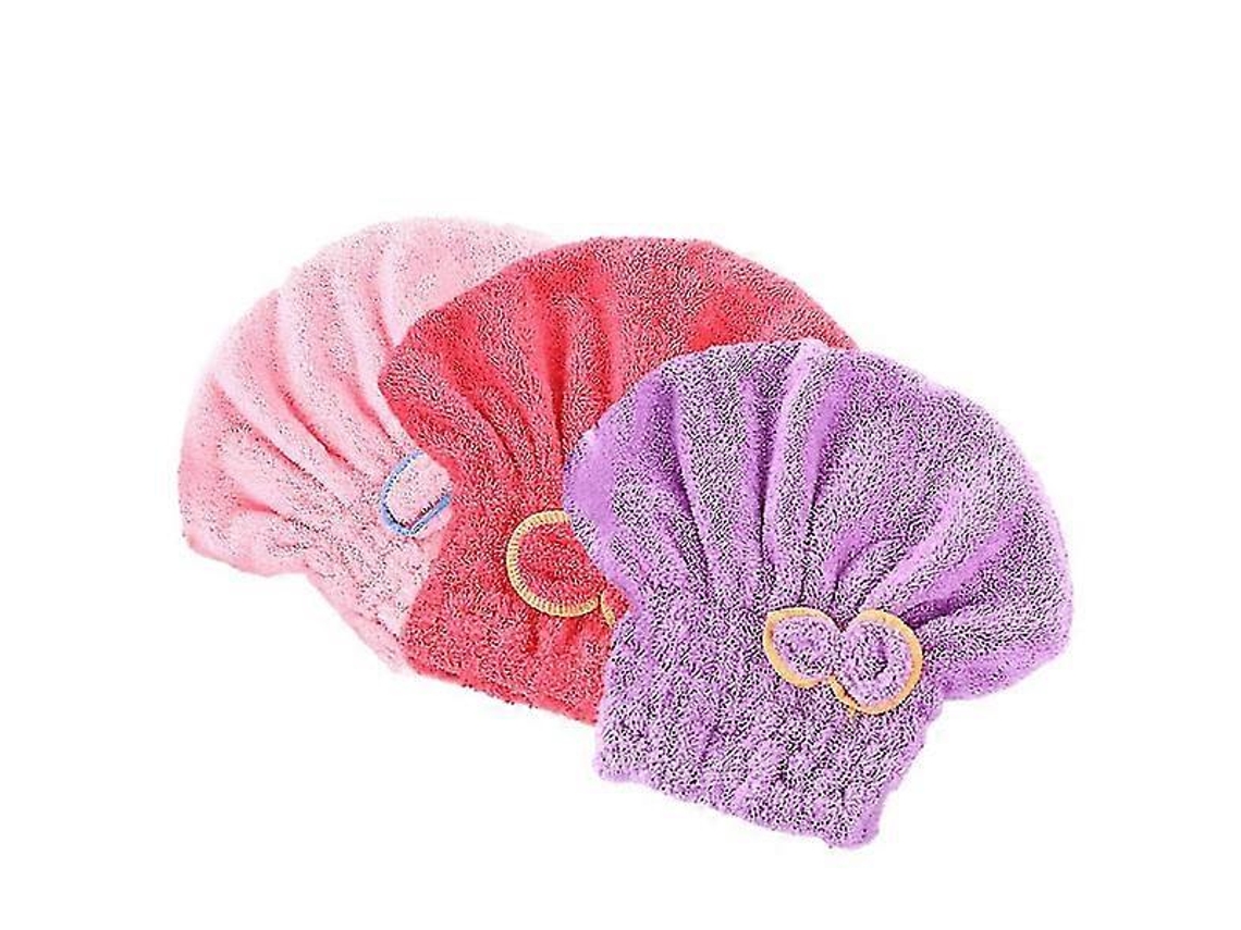 Juego de 3 toallas para el cabello, de microfibra de secado rápido, súper absorbentes, Rosewell