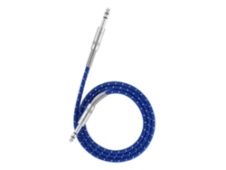 Cabo De Guitarra Estéreo 6.35mm Plug Macho Para Instrumento Musical 1m Com Conexões De Ligação De Zinco